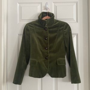 J. Crew Green Velvet Jacket 2 Petite